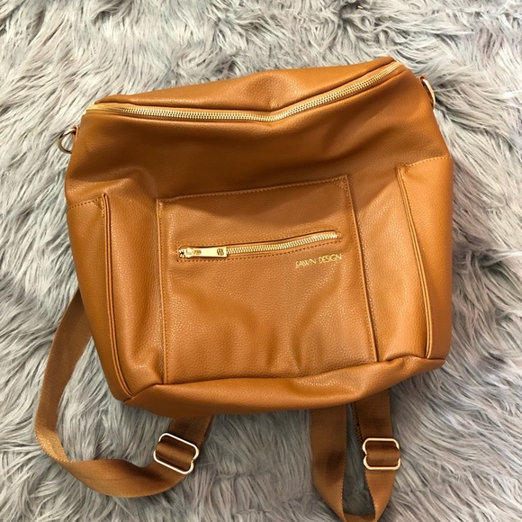 leather backpack diaper bag fawn